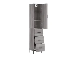 Aparador alto madera contrachapada gris Sonoma 34,5x34x180 cm ES34813