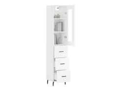 Aparador alto madera contrachapada blanco 34,5x34x180 cm ES37648