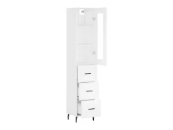 Aparador alto madera contrachapada blanco 34,5x34x180 cm ES37648