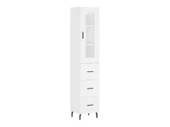 Aparador alto madera contrachapada blanco 34,5x34x180 cm ES37648