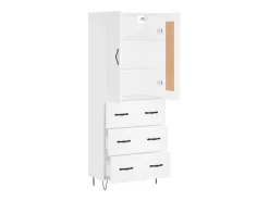 Aparador alto madera contrachapada blanco 69,5x34x180 cm ES33430