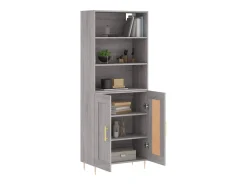 Aparador alto madera contrachapada gris sonoma 69,5x34x180 cm