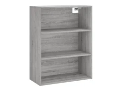 Aparador alto madera contrachapada gris sonoma 69,5x34x180 cm