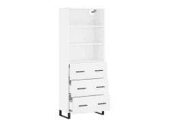 Aparador alto madera contrachapada blanco 69,5x34x180 cm ES59995