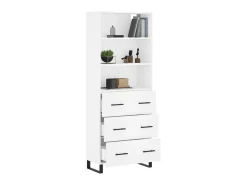 Aparador alto madera contrachapada blanco 69,5x34x180 cm ES59995