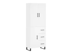Aparador alto madera contrachapada blanco 69,5x34x180 cm ES99458