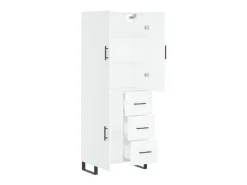 Aparador alto madera contrachapada blanco 69,5x34x180 cm ES99458