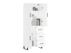 Aparador alto madera contrachapada blanco 69,5x34x180 cm ES99458