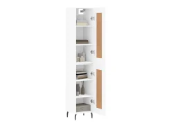 Aparador alto madera contrachapada blanco 34,5x34x180 cm ES12683