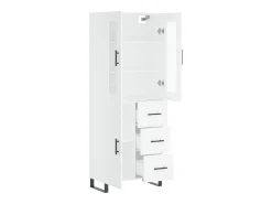 Aparador alto madera contrachapada blanco 69,5x34x180 cm ES43771