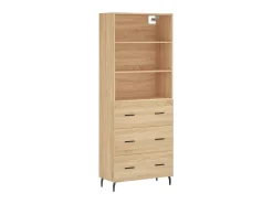 Aparador alto madera contrachapada color roble 69,5x34x180 cm ES51084