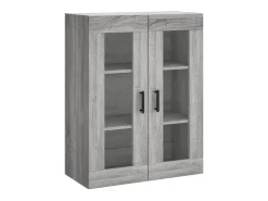 Aparador alto madera contrachapada gris sonoma 69,5x34x180 cm