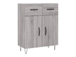 Aparador alto madera contrachapada gris sonoma 69,5x34x180 cm