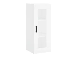 Aparador alto madera contrachapada blanco 34,5x34x180 cm ES54430