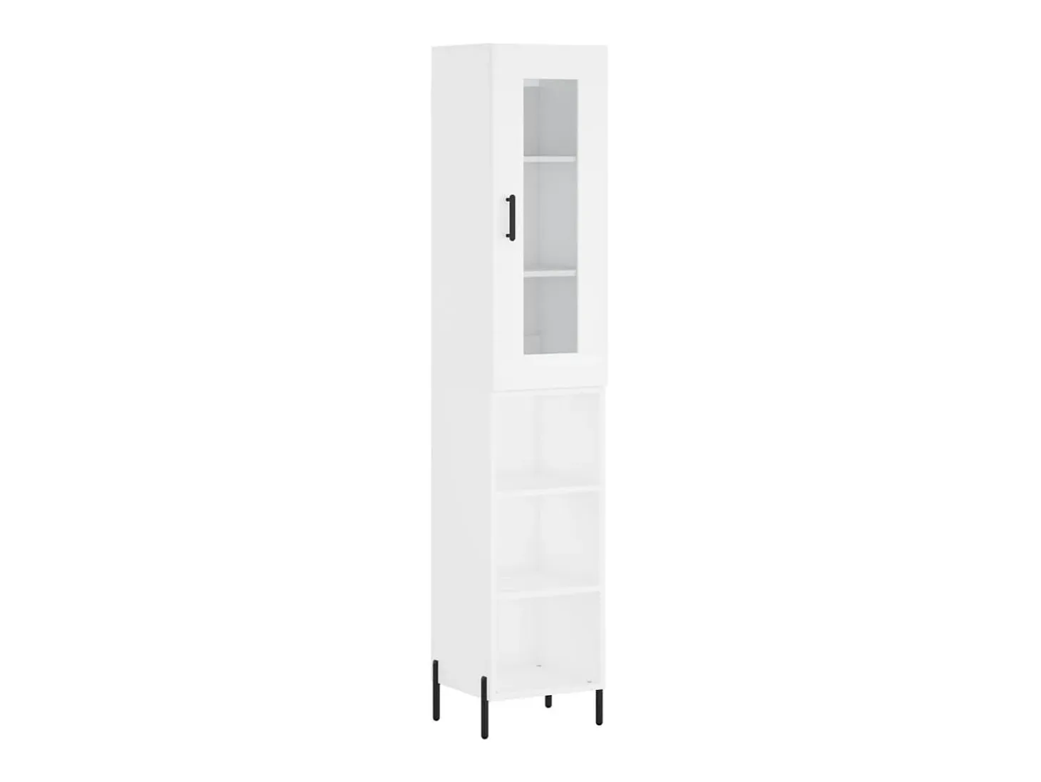 Aparador alto madera contrachapada blanco 34,5x34x180 cm ES54430