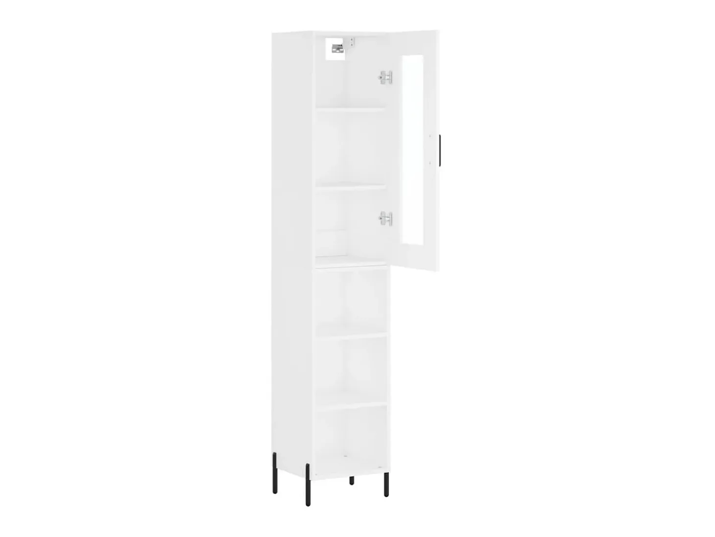 Aparador alto madera contrachapada blanco 34,5x34x180 cm ES54430