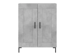 Aparador alto madera contrachapada gris hormigón 69,5x34x180 cm