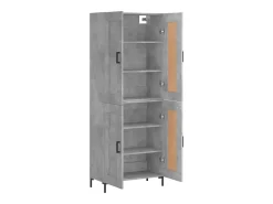 Aparador alto madera contrachapada gris hormigón 69,5x34x180 cm