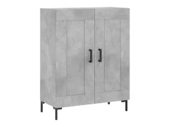 Aparador alto madera contrachapada gris hormigón 69,5x34x180 cm