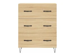 Aparador alto madera contrachapada color roble 69,5x34x180 cm
