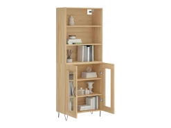 Aparador alto madera contrachapada color roble 69,5x34x180 cm