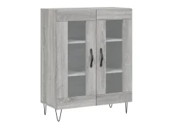 Aparador alto madera contrachapada gris sonoma 69,5x34x180 cm