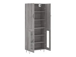 Aparador alto madera contrachapada gris sonoma 69,5x34x180 cm