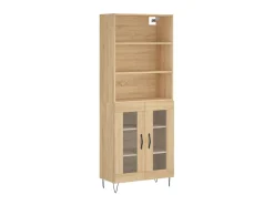 Aparador alto madera contrachapada color roble 69,5x34x180 cm ES82913