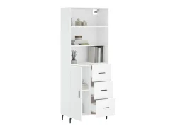 Aparador alto madera contrachapada blanco 69,5x34x180 cm ES57672