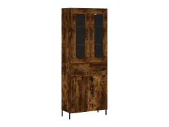 Aparador alto madera contrachapada roble ahumado 69,5x34x180 cm ES53931