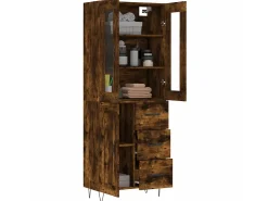 Aparador alto madera contrachapada roble ahumado 69,5x34x180 cm ES44543