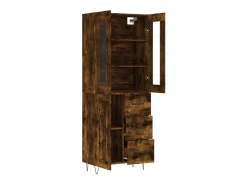Aparador alto madera contrachapada roble ahumado 69,5x34x180 cm ES44543