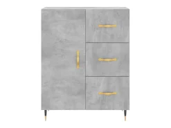 Aparador alto madera contrachapada gris hormigón 69,5x34x180 cm