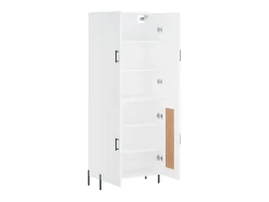 Aparador alto madera contrachapada blanco 69,5x34x180 cm ES16512