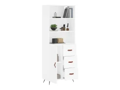 Aparador alto madera contrachapada blanco 69,5x34x180 cm ES53588