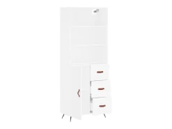 Aparador alto madera contrachapada blanco 69,5x34x180 cm ES53588