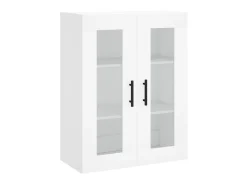Aparador alto madera contrachapada blanco 69,5x34x180 cm ES17969