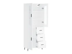 Aparador alto madera contrachapada blanco 69,5x34x180 cm ES68777