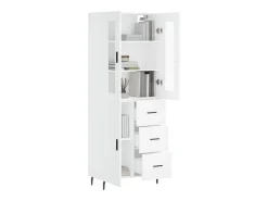 Aparador alto madera contrachapada blanco 69,5x34x180 cm ES68777