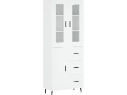 Aparador alto madera contrachapada blanco 69,5x34x180 cm ES68777