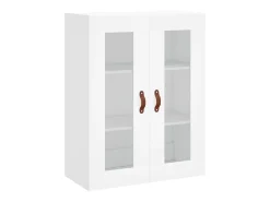 Aparador alto madera contrachapada blanco 69,5x34x180 cm