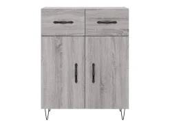 Aparador alto madera contrachapada gris sonoma 69,5x34x180 cm