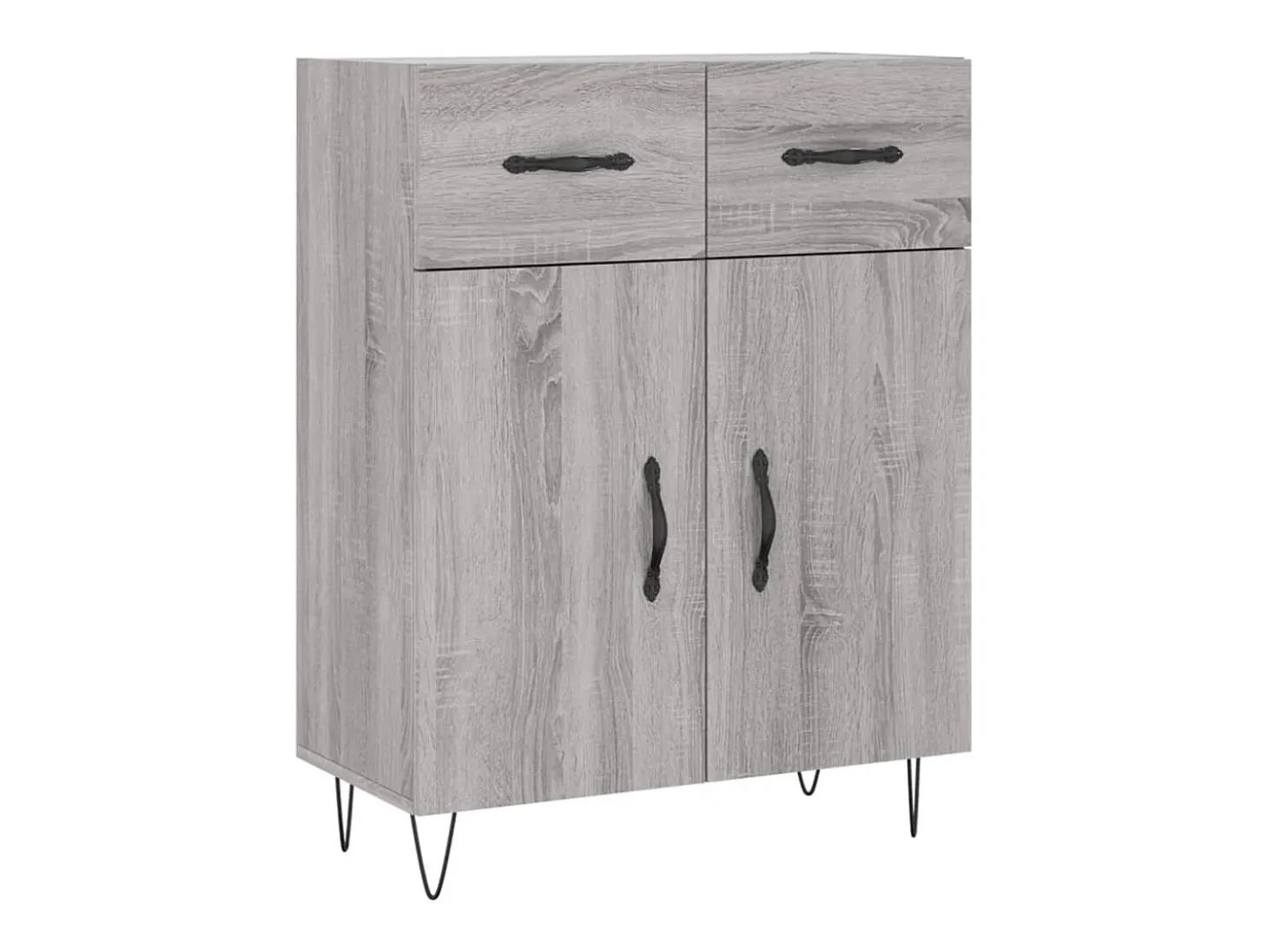 Aparador alto madera contrachapada gris sonoma 69,5x34x180 cm