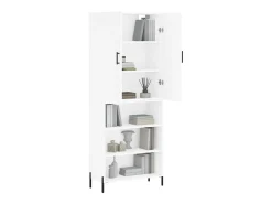 Aparador alto madera contrachapada blanco 69,5x34x180 cm ES73338