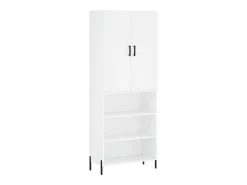 Aparador alto madera contrachapada blanco 69,5x34x180 cm ES73338