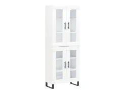 Aparador alto madera contrachapada blanco 69,5x34x180 cm