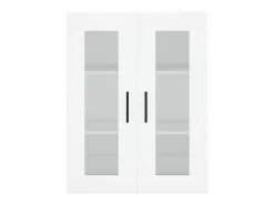 Aparador alto madera contrachapada blanco 69,5x34x180 cm