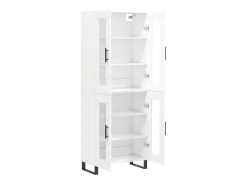 Aparador alto madera contrachapada blanco 69,5x34x180 cm