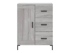 Aparador alto madera contrachapada gris sonoma 69,5x34x180 cm