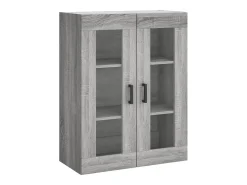 Aparador alto madera contrachapada gris sonoma 69,5x34x180 cm